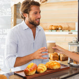 Skylety 15 Pack Solid Wood Serving Tray Large Acacia Party Server Platter Rectangular Charcuterie Board with Grooved Handle for Home kitchen Cheese Skylety