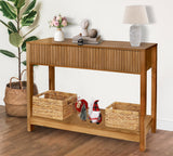 Long Console Table with Storage, Fluted Entryway Table, Slim Sofa Table Behind Couch Entry Table, Narrow Wood Hallway Table, Modern Living Room Couch Table, Black Foyer Entrance Table ZYBT