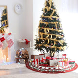 Christmas Tree Skirt 48 Inches, Red and Green Xmas Tree Mat with Winter Snowflake for Christmas Decorations Holiday Party Indoor Outdoor Home Decor (Red and Green) BULINGLY