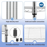 YRLLENSDAN 5 Tier Metal Shelving Unit, Heavy Duty Wire Shelves, Adjustable Storage Rack for Kitchen, Garage Shelving, Pantry Shelves, Storage Shelves Organizer, 24" W x 14" D x 61" H, Chrome YRLLENSDAN