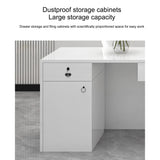 Salon Reception Desk with Counter Modern Front Desk Reception Counter with Lockable Drawer & Light Strip for Clothing Store Beauty Salon - Pretty Easy to Install Generic