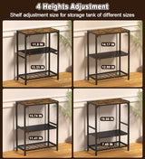 AnBaiMei 20 Gallon Aquarium Stand, Metal Fish Tank Stand with Adjustable 3-Tier Storage Shelf, Heavy Duty Reptile Breeder Turtle Tank Terrarium Rack Table for Home Office, 24" L x 12" W x 32.2" H, Black AnBaiMei