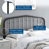 Modway Lennon Modern Farmhouse Metal Queen Headboard in Black Modway
