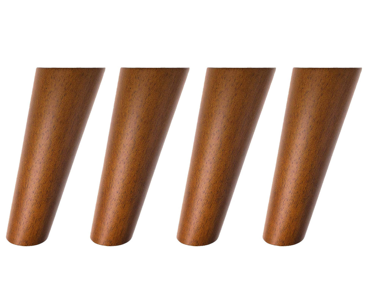 Bikani Round Solid Wood Furniture Legs Sofa Replacement Legs Perfect for Mid-Century Modern/Great IKEA hack for Sofa, Couch, Bed, Coffee Table (6 Inches,Set of 4, Walnut Color) Bikani
