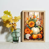 MBNTJHT Autumn Diamond Painting Kits for Adults,DIY Fall Pumpkin Diamond Art Kits for Beginners,5D Full Drill Round Gem Art Painting Craft for Home Wall Decor 12x16 Inch MBNTJHT