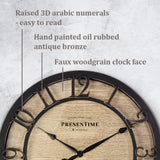 Presentime & Co 10" Farmhouse Series Wall Clock, Cottage Style, Vintage Design, Oil Rubbed Bronze Presentime