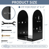 Rasugarlary 4"x 4" Post Base, 4Pcs Post Anchor Base (Internal 3.5 x 3.5") Adjustable 201 Steel Post Bracket for Wood Post Pavilion Deck Porch Handrail Railing Support Decorate Rasugarlary