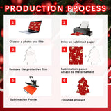 42Pcs Sublimation Christmas Ornaments Blanks MDF Bulk Double Sided Heat Transfer Sublimation Keychains Memorial Christmas Ornament Sublimation Blanks Products DIY Craft AiDiYGECO