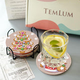 8 Pcs Diamond Art Coasters for Adults,5D DIY Diamond Painting Coasters Kit with Holder,Easy Christmas Diamond Painting for Beginners,Holiday Decor. Amzdiyfun