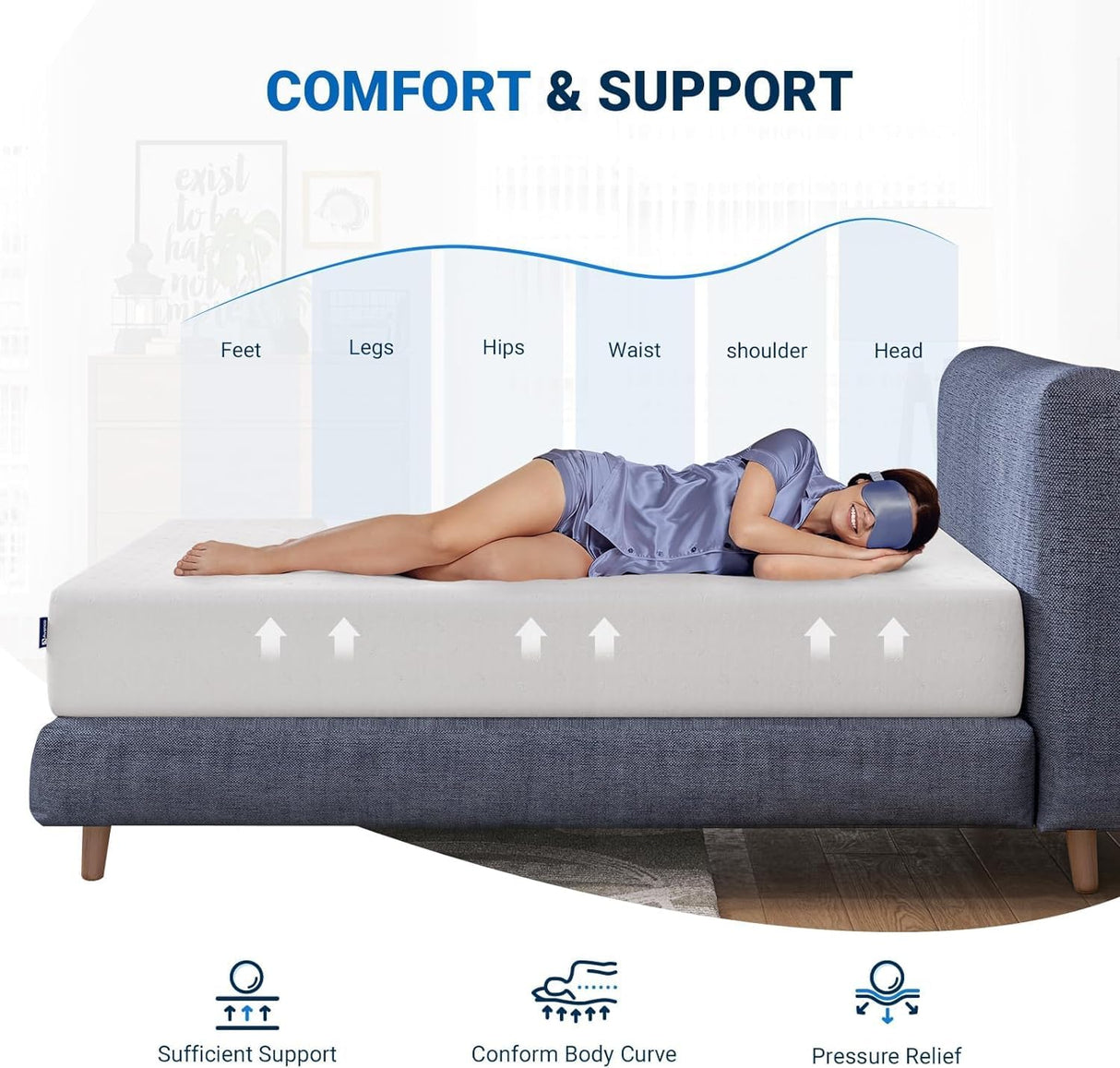 Avenco King Size Mattress, 12 Inch King Memory Foam Mattress in a Box for Comfort Sleep & Pain Relief, CertiPUR-US Certified King Mattresses Medium Firm Avenco