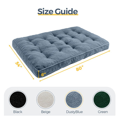 MAXYOYO 6" Futon Mattress Full Size, Thick Boucle Futons Sofa Couch Bed Sleeper Sofa Bed Floor Mattress for Adults, Shredded Foam Filling (Frame Not Included), Dustyblue