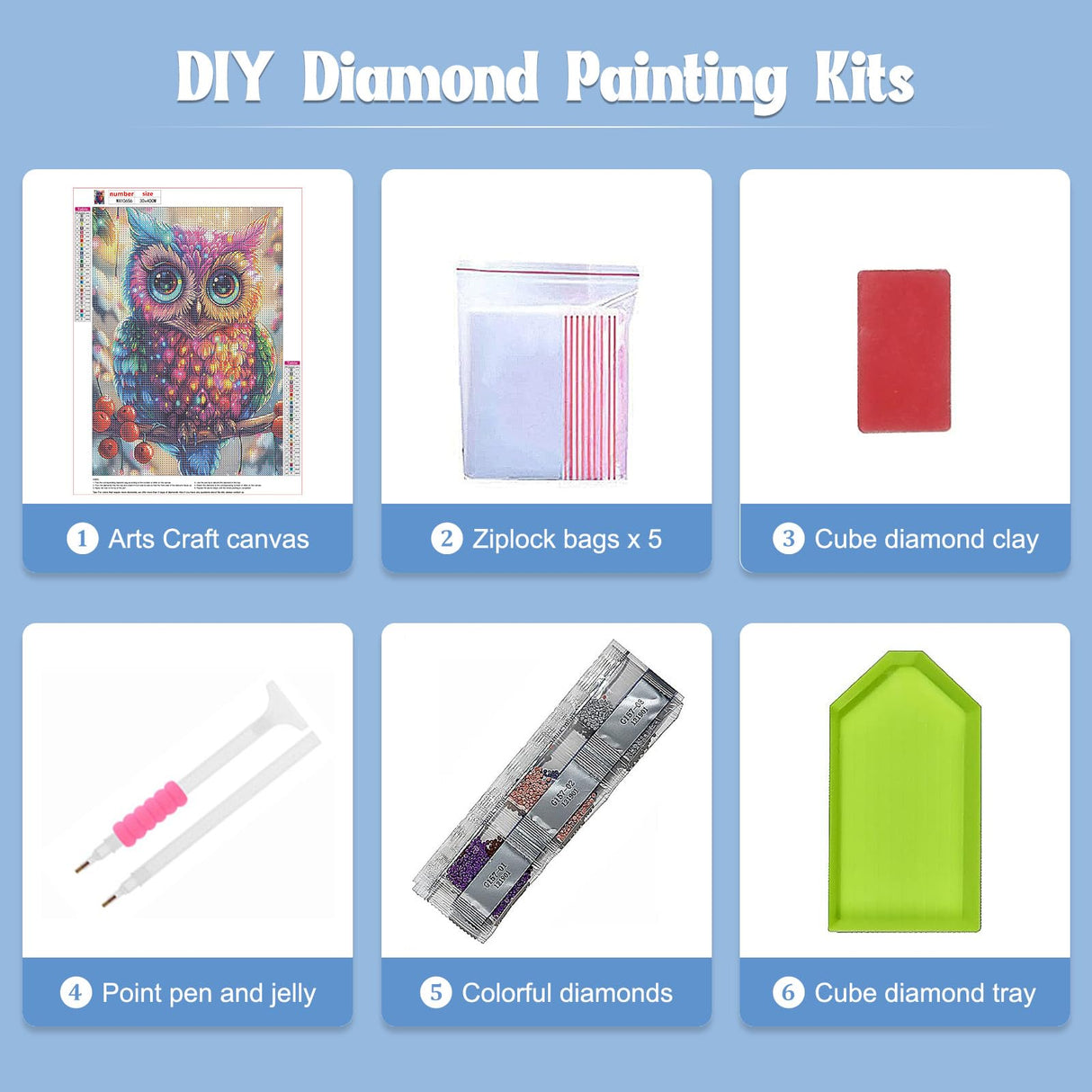 NAIMOER Owl Diamond Painting Kits for Adults, DIY 5D Diamond Painting Animals, Full Drill Bird Diamond Art Kits Perfect for Relaxation and Home Wall Decor 30x40cm NAIMOER