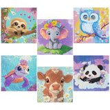 6 Pack 5D Diamond Painting Kits for Kids Beginners,Full Drill Cute Animals Diamond Art Kits,Diamond Art Arts and Crafts for Kids Ages 4-8-12,Home Wall Decor 6x6 Inch VividMeng
