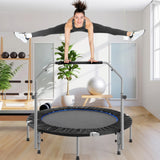 DUMOS 40" Rebounder Trampoline for Adults with Handle, Exercise Trampoline Foldable Indoor Mini Rebounders with Adjustable Bar for Workout Fitness Max Load 330lbs DUMOS