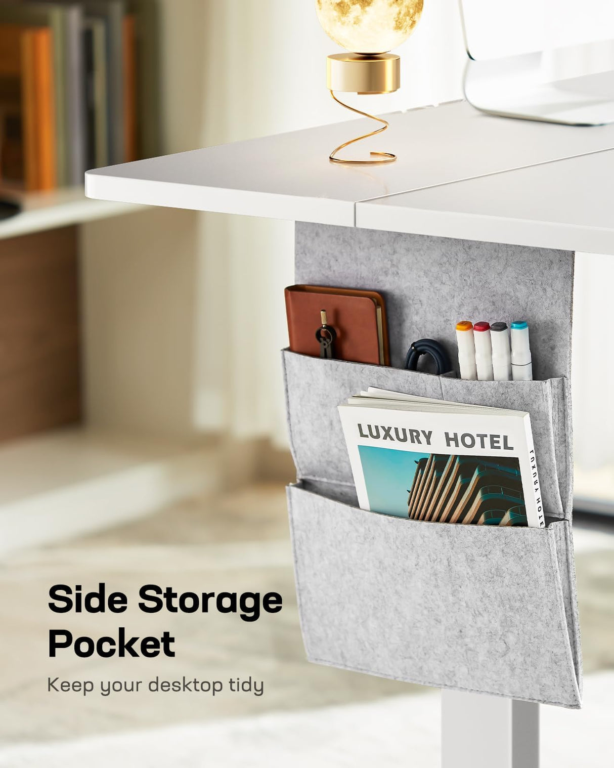 Marsail 55x28 Electric Standing Desk - Adjustable Height Computer Desk with Memory Presets, Storage Bag & Cable Management for Home Office & Gaming Workstations Marsail