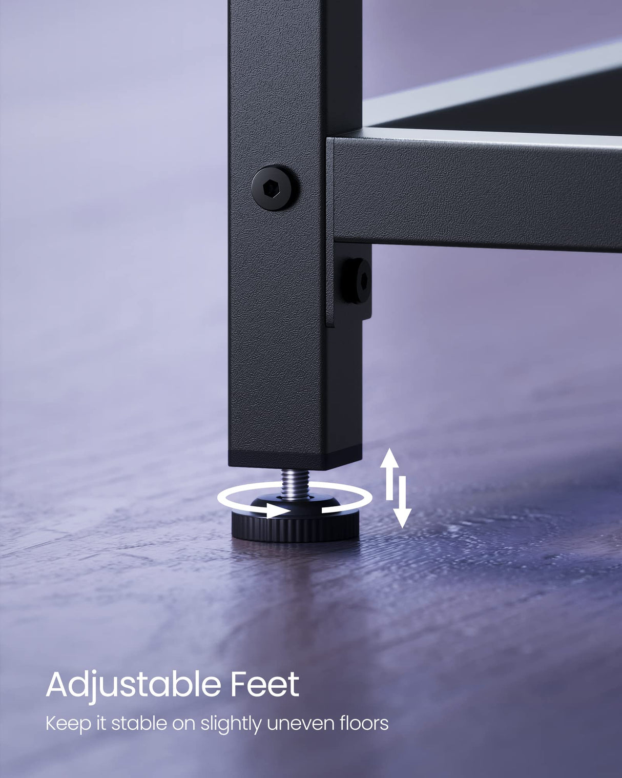 VASAGLE Computer Desk, Gaming Desk, Home Office Desk, for Small Spaces, 23.6 x 47.2 x 29.5 Inches, Industrial Style, Metal Frame, Black with Wood Grain ULWD039B56 VASAGLE