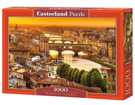CASTORLAND 1000 Piece Jigsaw Puzzle, Bridges of Florence, Arno, Tuscany, Puzzle of Italy, Adult Puzzle, Castorland C-104826-2 Castorland