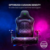 Razer Enki Gaming Chair: All-Day Comfort - Built-in Lumbar Arch - Optimized Cushion Density - Dual-Textured, Eco-Friendly Synthetic Leather - Reactive Seat Tilt & 152-Degree Recline - Black/Green Razer