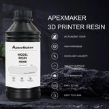 ApexMaker 3D Printer Resin Grey, 1000g, High Precision, Low Odor, Quick Curing Standard Photopolymer Resin, 385-405nm UV Curing 3D Printing Liquid Photopolymer Resin for LCD DLP SLA 3D Printers ApexMaker