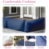 XTWEEX 7-Piece Outdoor Rattan Sectional Sofa Set, Gray Wicker Patio Furniture Sets with Navy Blue Cushions for Balcony, Porch, Backyard XTWEEX