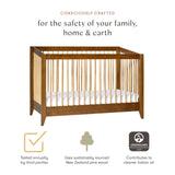 Babyletto Sprout 4-in-1 Convertible Crib with Toddler Bed Conversion Kit in Chestnut and Natural, Greenguard Gold Certified babyletto