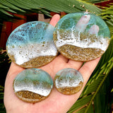 RESINWORLD 25-Cavity Set of Large + Medium + Small Shiny Flat Circle Silicone Mold, Drilled Round Earrings Pendant Mold, Keychain Resin Mold, Pet Tag Mold ResinWorld