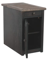 Signature Design by Ashley Tyler Creek Rustic Chair Side End Table with Pull-Out Tray & USB Ports, Brown Signature Design by Ashley