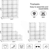 C&AHOME Wire Cube Storage, 12-Cube Storage Organizer Metal, C Grids Storage Bins Shelving, Modular Bookshelf Shelf, Closet Cabinet Ideal for Bedroom, Office 36.6”L x 12.4”W 48.4”H White C&AHOME
