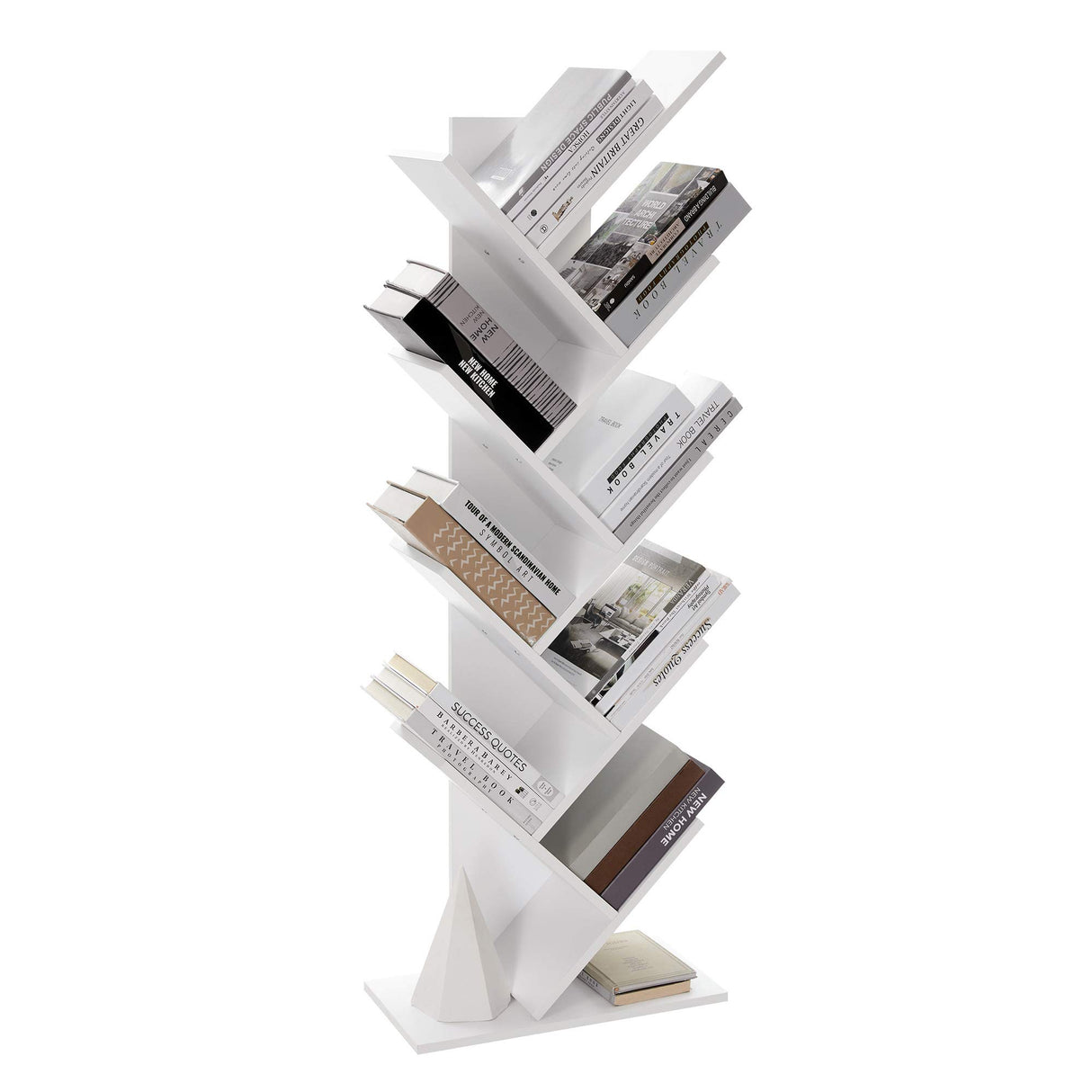 VASAGLE Tree Bookshelf, 9-Tier Bookcase, Large Bookshelf, Space-Saving Corner Shelf, Book Tree, Holds Books, CDs, Games, for Bedroom, Living Room, Home Office, Cloud White ULBC11WTV1 VASAGLE