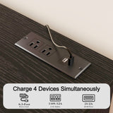 LIKIMIO 6 Drawer 59" Black Dresser with LED and Power Strip, Dressers & Chests of Drawers with Storage Cabinet for Bedroom LIKIMIO