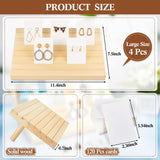 124 Pcs Wood earring card display wooden earring display stand 4 Set Jewelry stand holder with Card for Jewelry Selling(Wood Color) Marsui