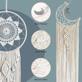 RQWZBCHX Macrame Dream Catcher Kits for Adults Beginners, 2PCS Macrame Wall Hanging Supplies RQWZBCHX