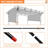 AwnPro 10' x 18' Outdoor Pergola Shade Cover Canopy for Patio Deck Porch Backyard Gazebo Replacement Shade Cover with Spaced Grommets Weighted Rods Light Gray AwnPro