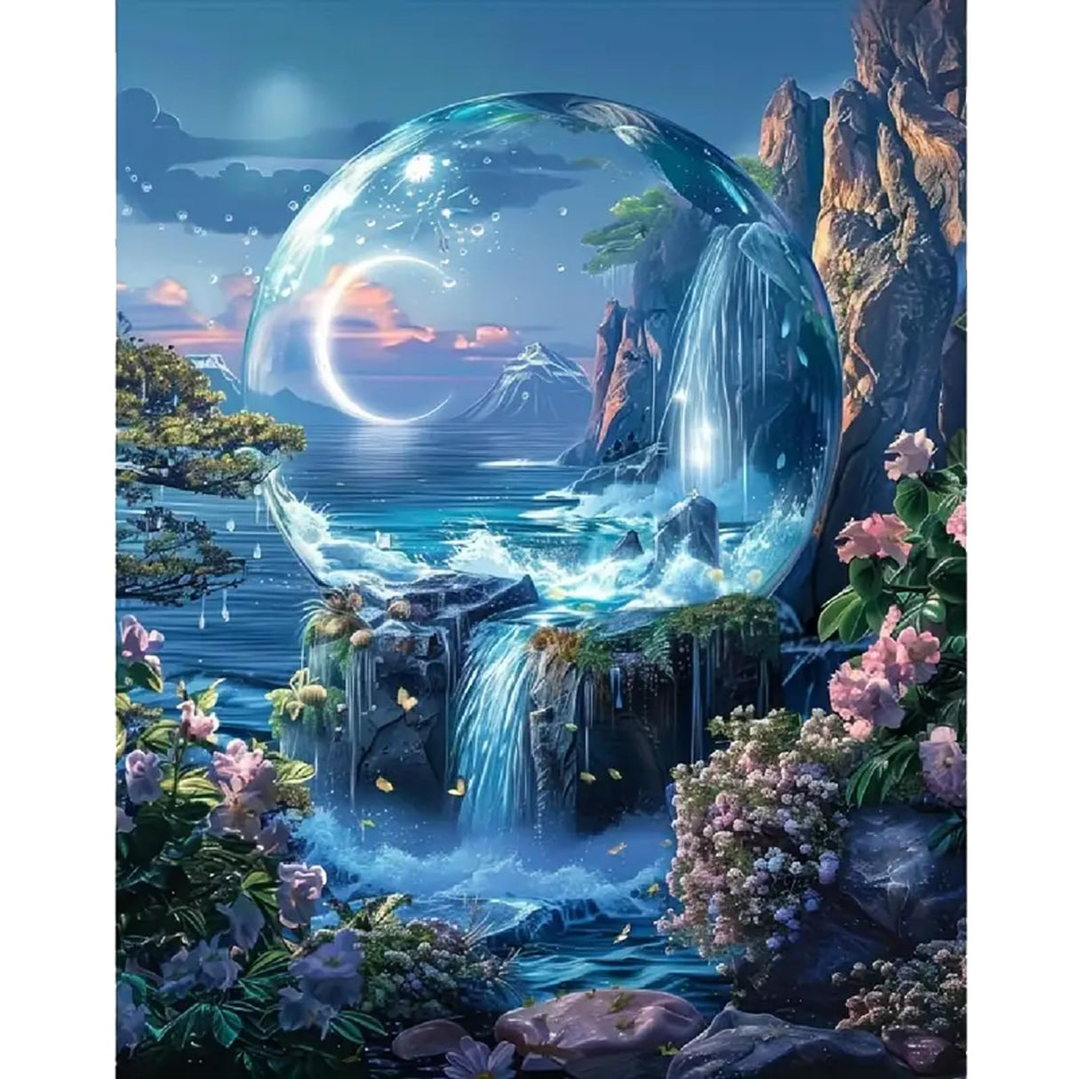 1tonine Fantasy Landscape Diamond Art Kits for Adults -5D DIY Full Round Diamond Painting Kits for Beginners-Diamond Dots Gem Arts and Crafts for Home Decor and Gifts 1tonine