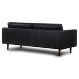 POLY & BARK Napa 88.5” Sofa in Full-Grain Semi-Aniline Italian Tanned Leather, Onyx Black POLY & BARK
