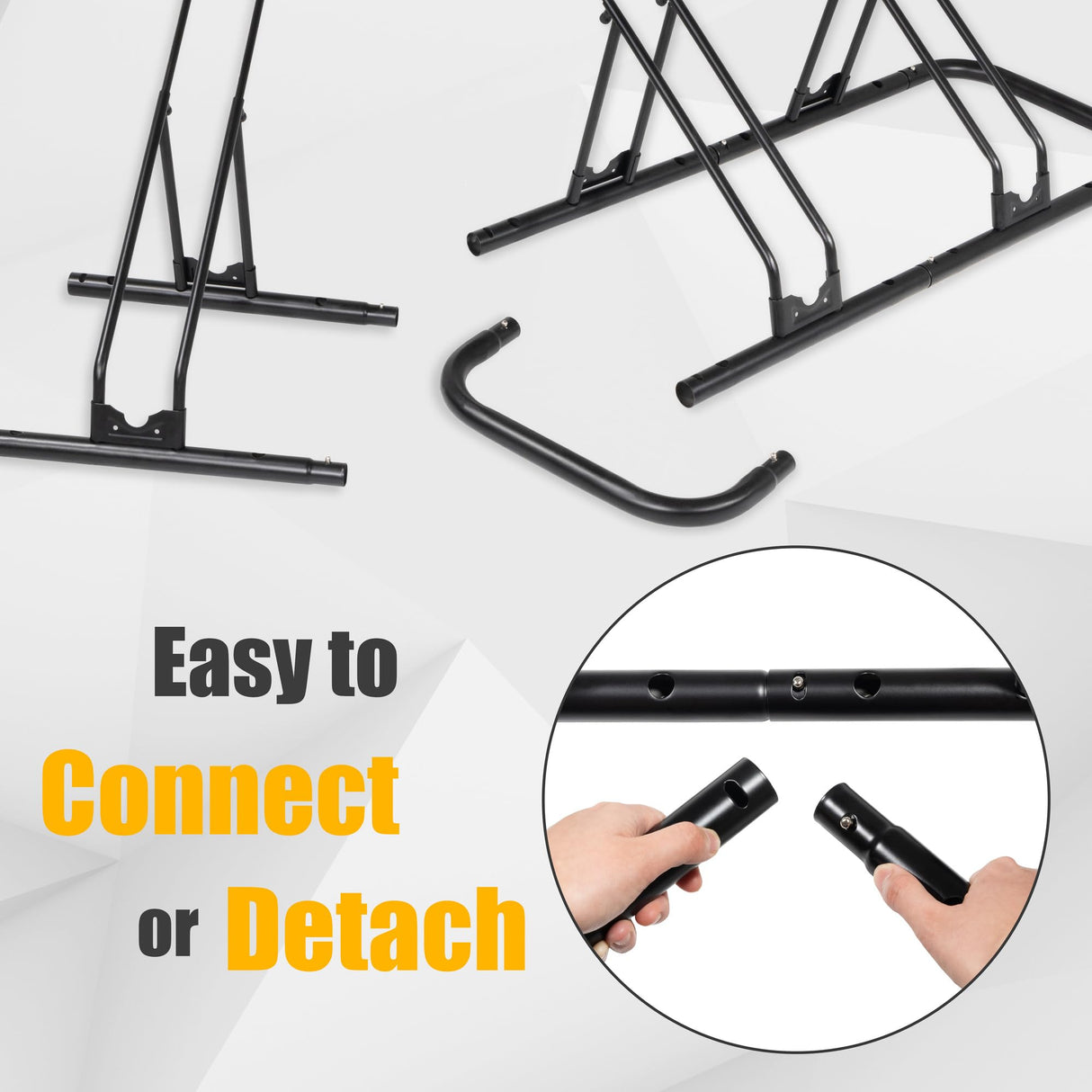 CyclingDeal Bicycle Floor Parking Rack Stand - for Mountain MTB Road Bike - Indoor Home Garage Storage - Adjustable 5 Bikes CyclingDeal