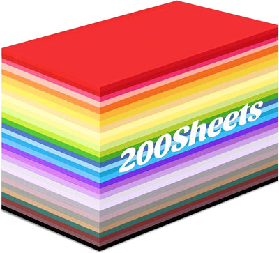 Shindel 200 Sheets Construction Paper, 30 Assorted Colors, 8.5 x 11 Inches- 180gsm Colored Art Cardstock Paper, Bulk School Classroom Supplies for Kids, Arts and Crafts