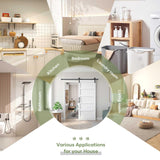 Fredbeck 24x84 inch Double White Barn Door with 8FT Barn Door Hardware Kit Included,with MDF and Wood, Solid PVC Surface,DIY Assembly,5-Panel,48inch FREDBECK