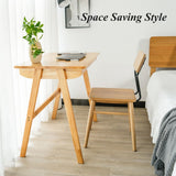 Cttasty Computer Desk with Drawers, Solid Wood Writing Desk, Mid Century Modern Home Office Desks, Oak Study Table, Small Desk for Bedroom, 29.1 H x 39.4 W x 21.7 D Inches, Natural Cttasty