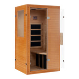 Real Relax Far Infrared Sauna, Home Indoor Sauna Room Canadian Hemlock Wooden Dry Saunas 950W 120V with Control Panel and 6 Low EMF Heaters Panels for Personal Spa Real Relax