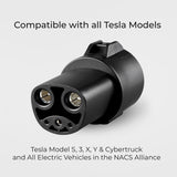 Lectron J1772 to Tesla Adapter 80 Amp (250V) - EV Charging Adapter Compatible with Tesla Model S/3/X/Y/Cybertruck and All Electric Vehicles in The NACS Alliance (Black) Lectron