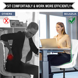 BOJUZIJA Ergonomic Drafting Chair,Standing Computer Desk Chair,Foot Ring,Lumbar Support,Swivel Task Chair - White BOJUZIJA