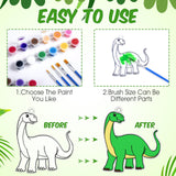 Cholemy 24 Sets Dinosaurs Sun Catcher Kit Include Suncatcher Craft with Paints Suction Cups Fishing Thread, Dinosaurs DIY Window Art Kit Paintable Suncatchers Decorations for Gifts Cholemy