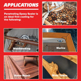MAS Epoxies Penetrating Epoxy Wood Stabilizer Sealer for Rot Repair and Restoration (1.5 Quarts) MAS