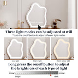 Ieejdn Vanity Desk with Mirror and Lights,Small Makeup Vanity with 5 Large Drawer, Makeup Desk with 3 Color Lighting Modes Adjustable Brightness,Dressing Table for Bedroom,Brown Ieejdn