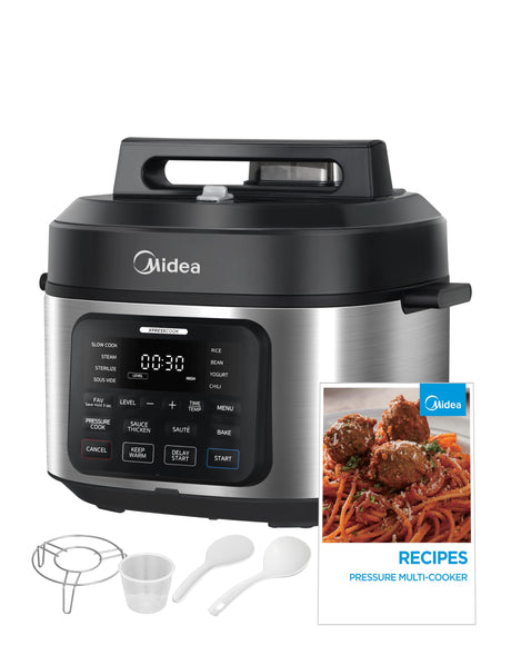 Midea WideMax 12-in-1 Electric Pressure Cooker, 6.5 Quart, 12 Presets, Multi-Functional Programmable Slow Cooker, Rice Cooker, Steamer, Sauté Pan, Cake, Yogurt, Warmer and More Midea
