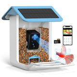 BROAIMX Smart Bird Feeder Camera, Free AI Forever, 1080P HD Camera Auto Capture Bird Videos & Solar Panel, App Notify When Birds Detected, Bird House BROAIMX