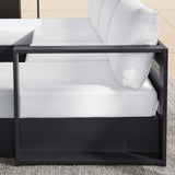 Modway Tahoe Aluminum 4-Piece Outdoor Patio Furniture Gray White, Modular Sectional Sofa Set with Chaise Lounges, Weather-Resistant Cushion, Ideal for Deck, Backyard, Poolside Modway