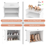 LANTEFUL 10 Tiers Tall Shoe Rack 20 Pair Shoe Organizer Narrow Shoe Rack with Door Portable Shoe Storage Cabinet with Hooks Sturdy Plastic White Shoe Shelf for Entryway and Bedroom LANTEFUL