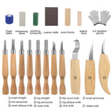 Wood Whittling Kit, 22-in-1 Wood Carving Tools Kit With 11pcs Wood Carving Knives & 4pcs Basswood Wood Blocks, Whith Cut Resistant Gloves & Carving Accessories, Wood Whittling Knife Kit for Beginners QJIUBA